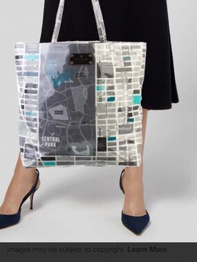 Kate spade NYC Map Print Tote Bag with Teal Accents